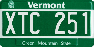 VT license plate XTC251
