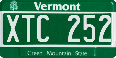 VT license plate XTC252