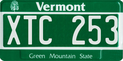 VT license plate XTC253