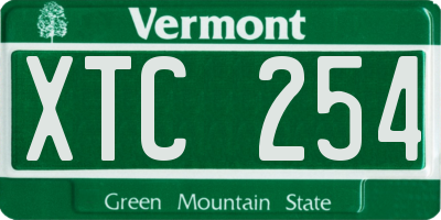 VT license plate XTC254
