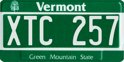 VT license plate XTC257