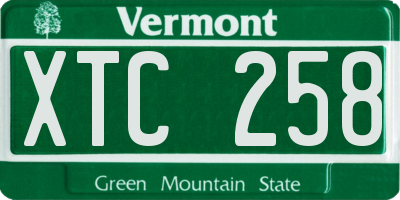 VT license plate XTC258