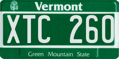VT license plate XTC260