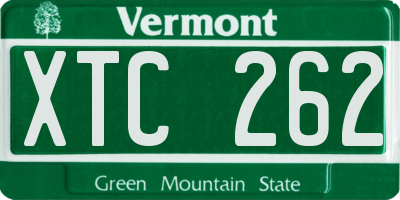 VT license plate XTC262