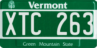 VT license plate XTC263
