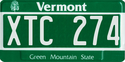 VT license plate XTC274