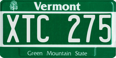 VT license plate XTC275