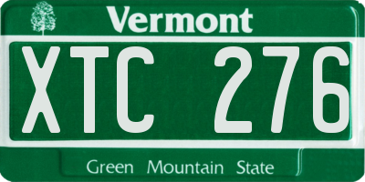 VT license plate XTC276