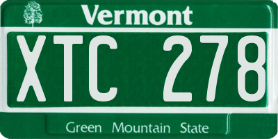 VT license plate XTC278