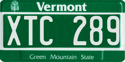 VT license plate XTC289