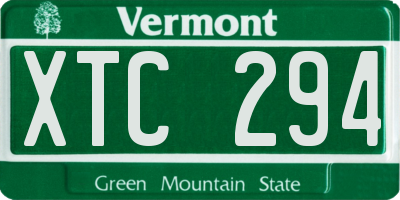 VT license plate XTC294