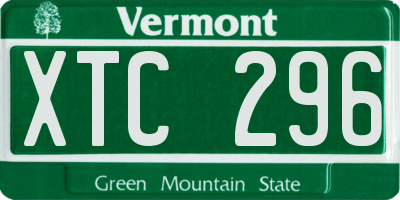 VT license plate XTC296