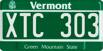 VT license plate XTC303