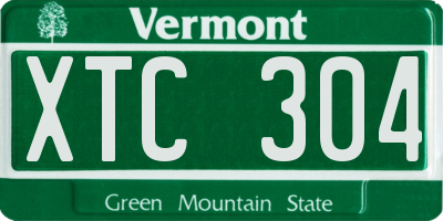 VT license plate XTC304