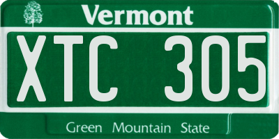 VT license plate XTC305