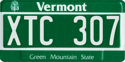 VT license plate XTC307