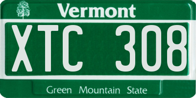 VT license plate XTC308