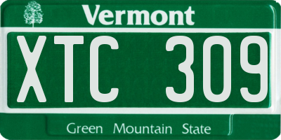 VT license plate XTC309