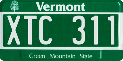 VT license plate XTC311