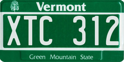 VT license plate XTC312