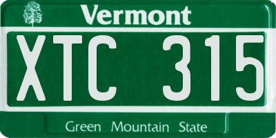 VT license plate XTC315