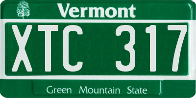 VT license plate XTC317