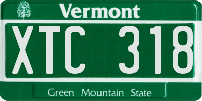 VT license plate XTC318