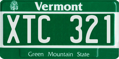VT license plate XTC321