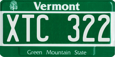 VT license plate XTC322