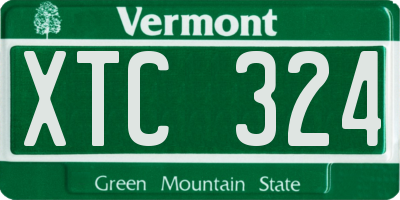 VT license plate XTC324