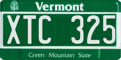 VT license plate XTC325