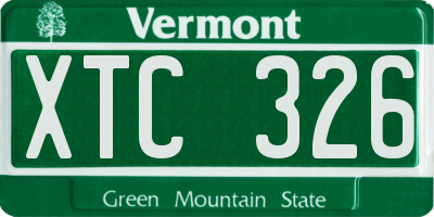 VT license plate XTC326