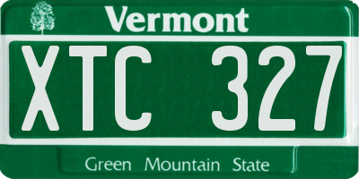VT license plate XTC327