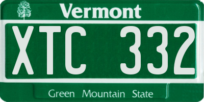 VT license plate XTC332