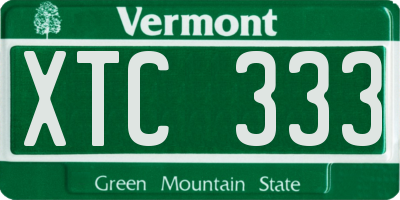 VT license plate XTC333
