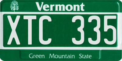VT license plate XTC335