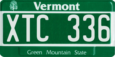 VT license plate XTC336