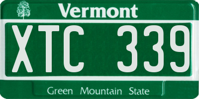 VT license plate XTC339