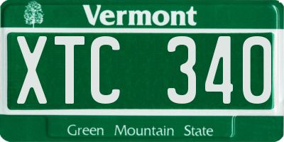 VT license plate XTC340