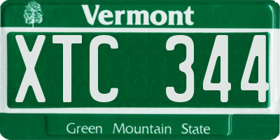 VT license plate XTC344