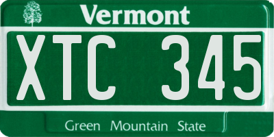 VT license plate XTC345