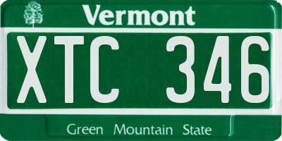 VT license plate XTC346