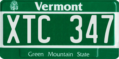 VT license plate XTC347