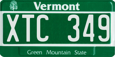 VT license plate XTC349