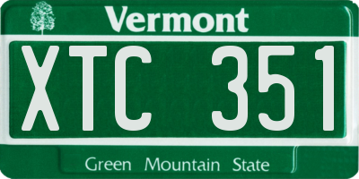 VT license plate XTC351