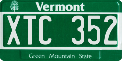 VT license plate XTC352