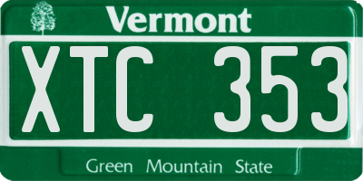 VT license plate XTC353