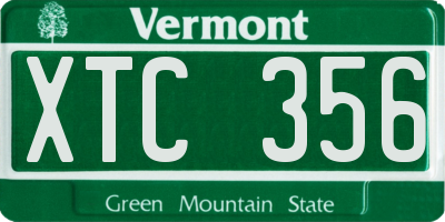 VT license plate XTC356