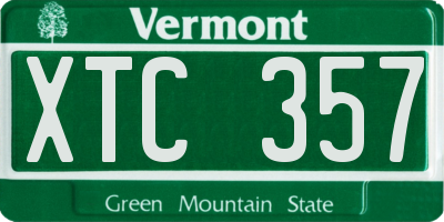 VT license plate XTC357