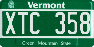 VT license plate XTC358